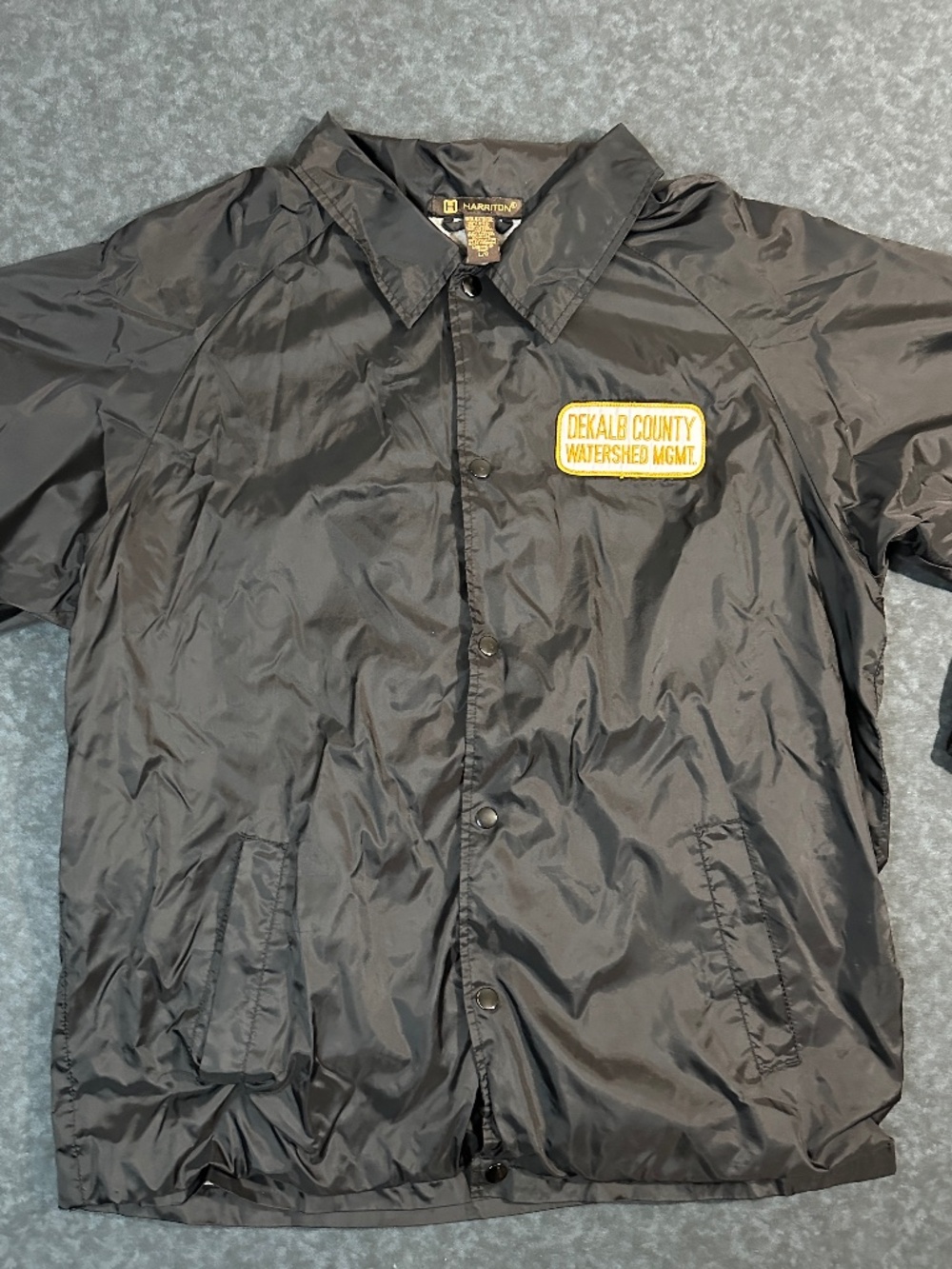 Harrison Dekalb County Watershed Mgmt Embroided Windbreaker Jacket Size Large